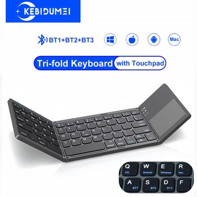 Три Bluetooth-клавіатури з тачпадом Трискладна клавіатура Міні-клавіатура Акумуляторна клавіатура для ПК Windows Android IOS Mac