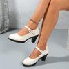 2025 New Women Elegant Platform Pumps 2025 Spring New Fashion Buckle Shoes Women Waterproof High Heels Shoes Zapatos De Mujer
