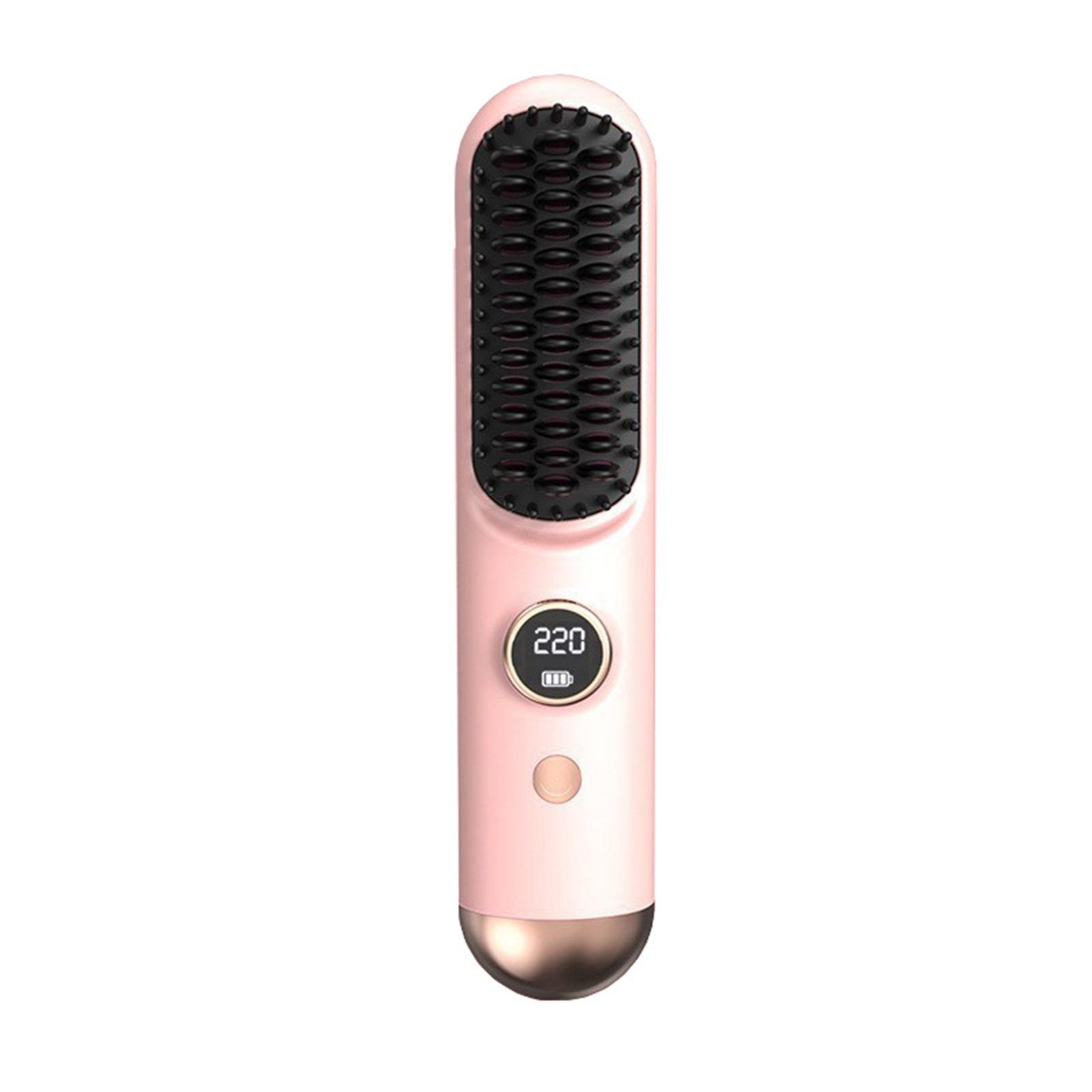 

Brush Pro, портативная выпрямляющая щетка Numoya - GoBrush Pro, с USB-подзарядкой и 4 температурными режимами, для женщин всех типов волос One Size розовый