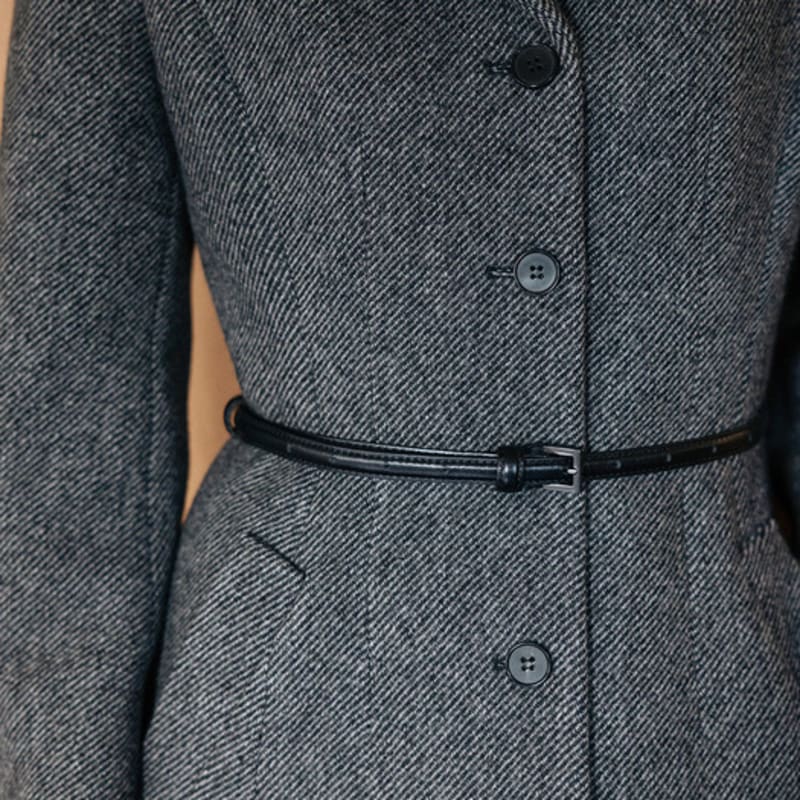 

BAU by Bride And You STELLAN Узкий кожаный ремень (Черный/Темно-коричневый) Black