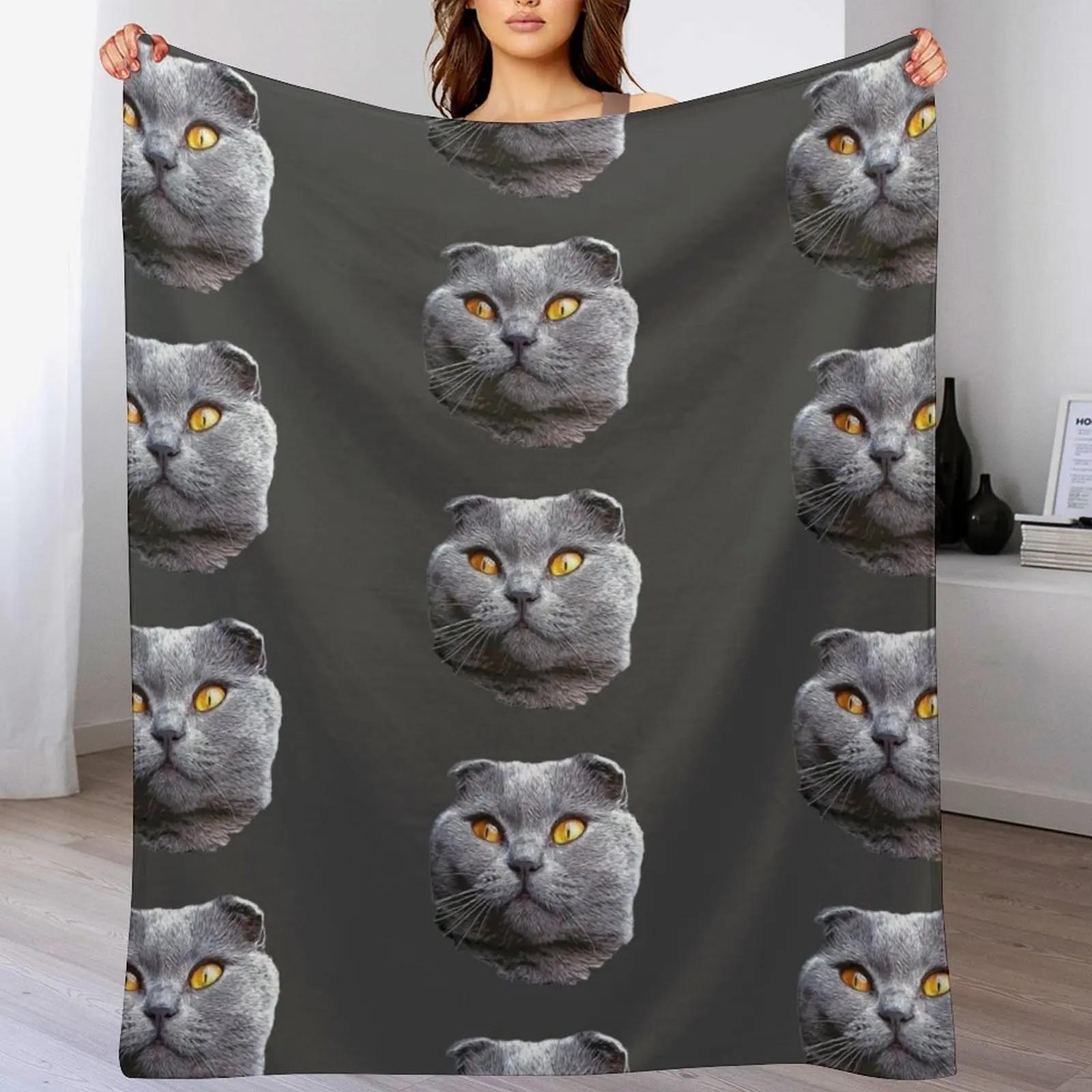 

Scottish Fold Blue Beauty Throw Blanket Warm Plush Fuzzy Blanket for Living Room 102x76cm(40x30in)