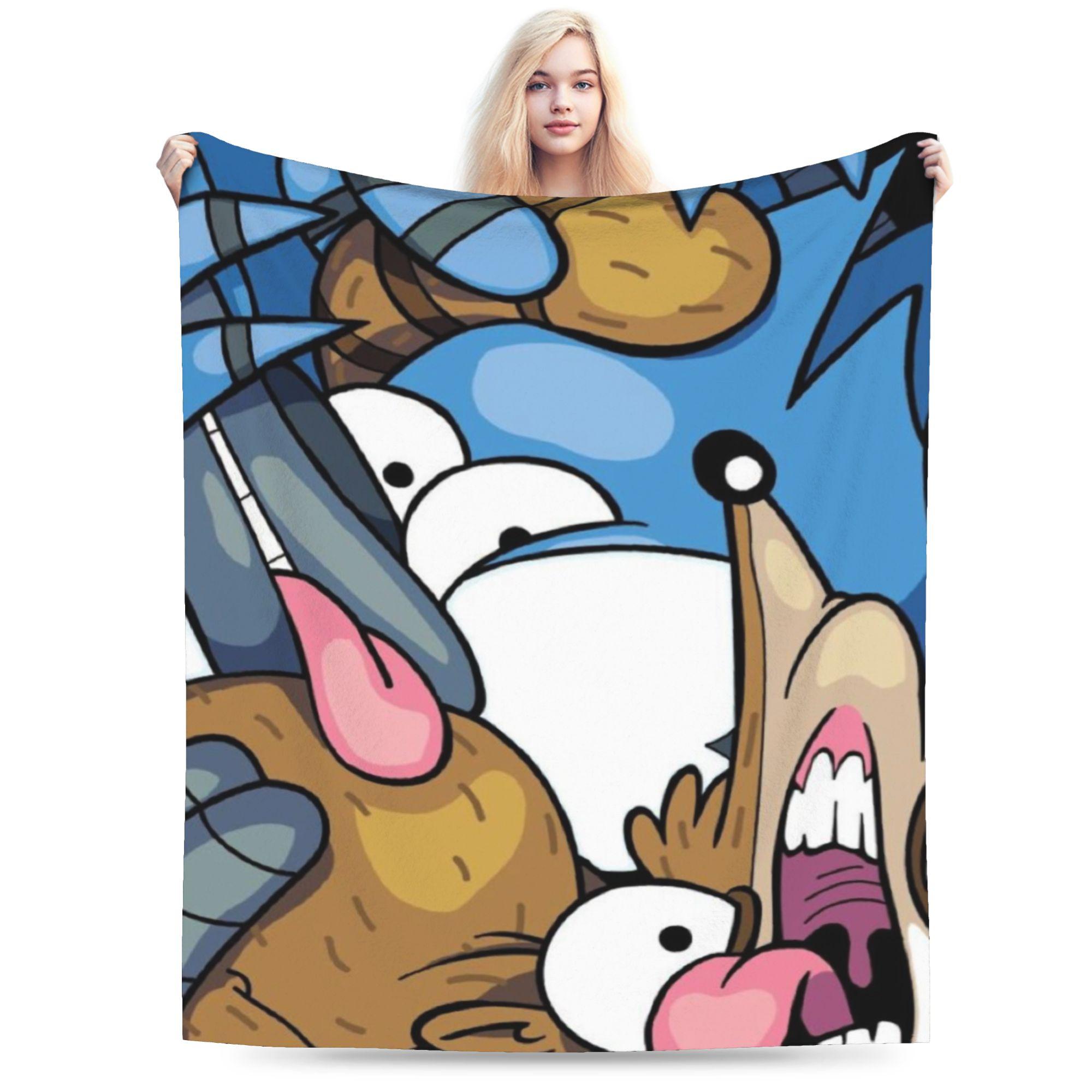 

Funny Regulars Shows Cartoon Anime Blanket Super Soft Flannel Cozy Throw Blankets Machine Washable 75cmx90cm