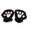 Polyester Fuzzy Half Finger Gloves Thick Plush Bear Paw Gloves Fuzzy Warm Winter Gloves  Writing