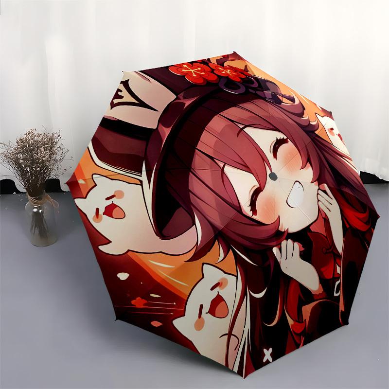 Anime Character, Cute Cat Automatic Opening and Closing, 8 Rib Structure Portable Umbrella, Suitable for Men and Women In All Seasons  Perfe