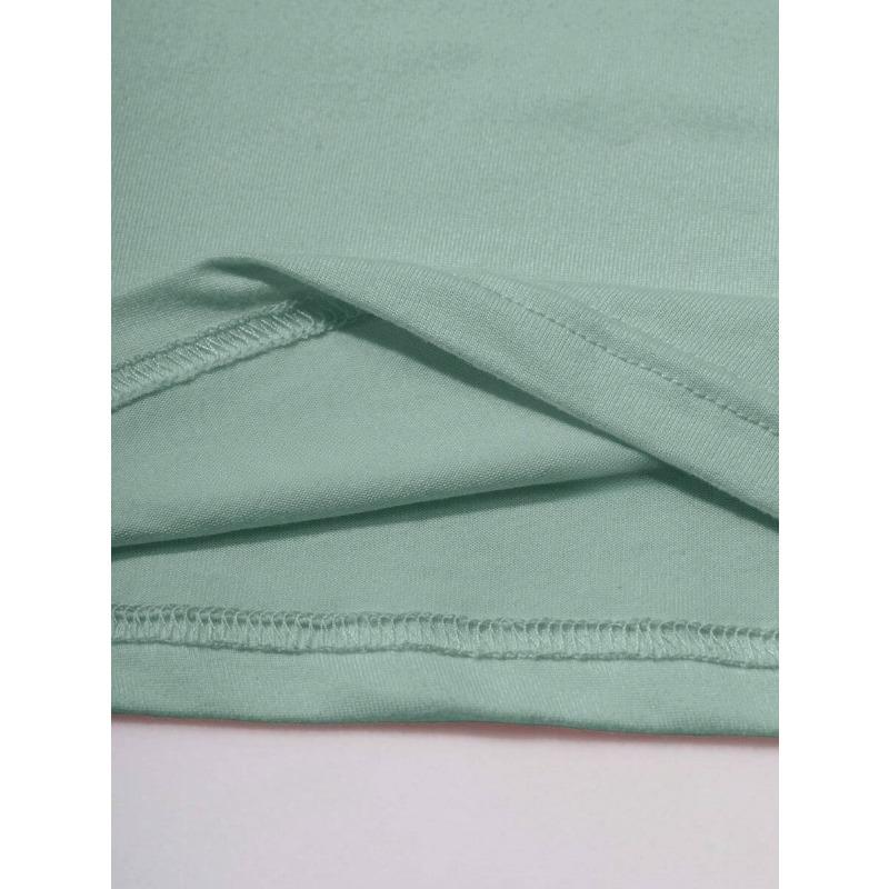 YYFS Women's Fashion Casual Spring Fall Solid Color Print Long Sleeve Square Collar Blouses & Shirts