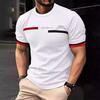 26. New Popular Casual and Comfortable Short-sleeve T-shirt, 3D Printing Technology, Suitable for Layering and Outerwear, Loose Striped Short-sleeve 
