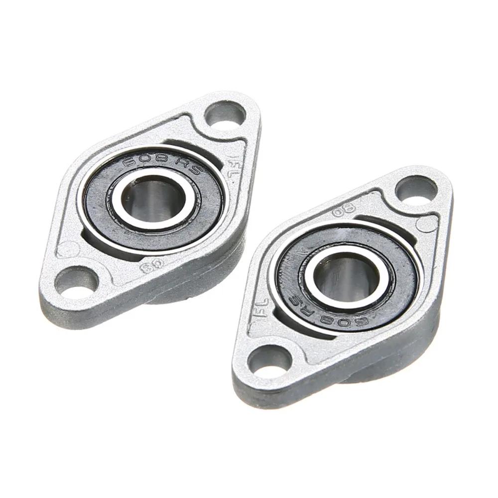 2Pcs/lot KFL08 Pillow Block Bearings 3D printer Parts Zinc Alloy Rhombic Pillow Flange Block Bearings 8mm Bore Diameter