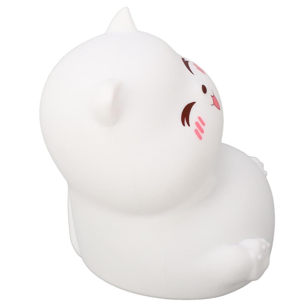Silicone Night Lamp Cute Cat Tap Control   Color Rechargeable Soft Night Light for Bedroom