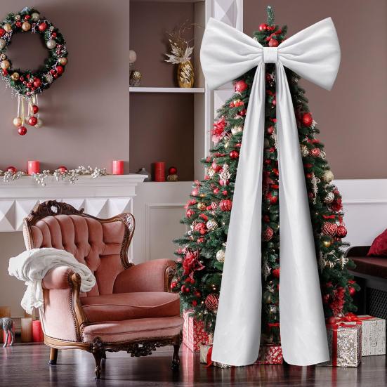71 Inches Christmas Extra Large Velvet Bow Giant Xmas Tree Toppers Bows for Home