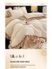 Luxury Carved Velvet Ribbon Lace Four-Piece Set: Double-Sided Fleece Duvet Cover for Cozy Home Warmth