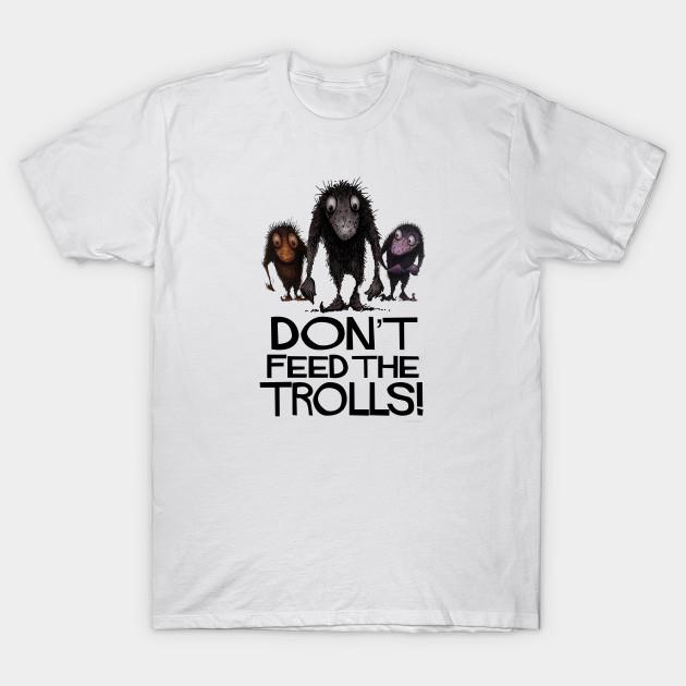 Men Black Print T-shirt Don T Feed The Trolls! Funny Monster Trolls No-Cut Transfer Paper Print Cotton Tshirt L белый