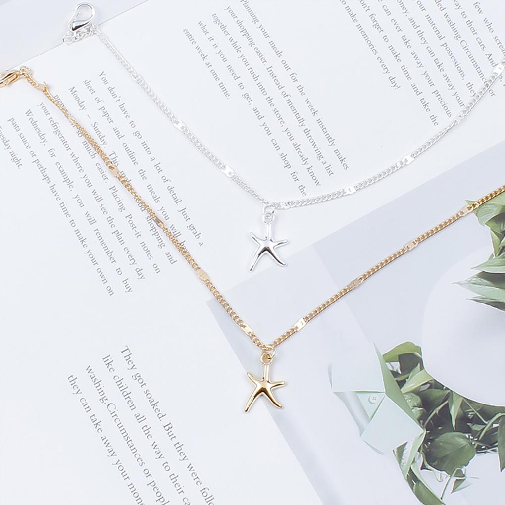 Girl Anklet Creative Sea Star Shaped Foot Pendant Beautiful Young Girls Jewelry Fashion Accessory Alloy Anklets for Dress Decor