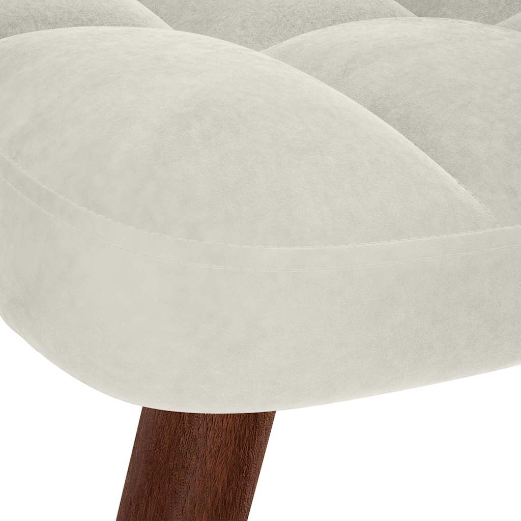 Cream Velvet Relaxation Armchair with Footstool