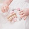 Baby Toys 1Pc Wooden Rattle Ring Teething Nursing Bracelets Bpa Free Silicone Bead Music Rattle Hanger Newborn Educational Toys