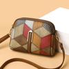 Ethnic Style Colorblock Patchwork Double Zipper Crossbody Bag