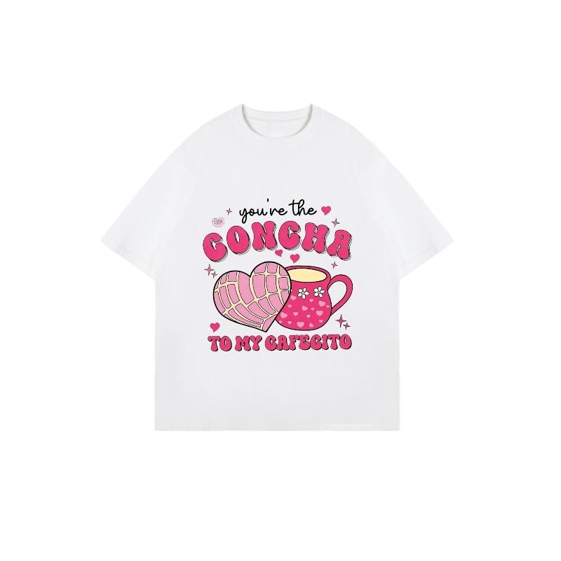 Oversized T Shirt Black Youre The Goncha To My Cafecito With Heart And Mug Print For Casual Wear And Everyday Style
