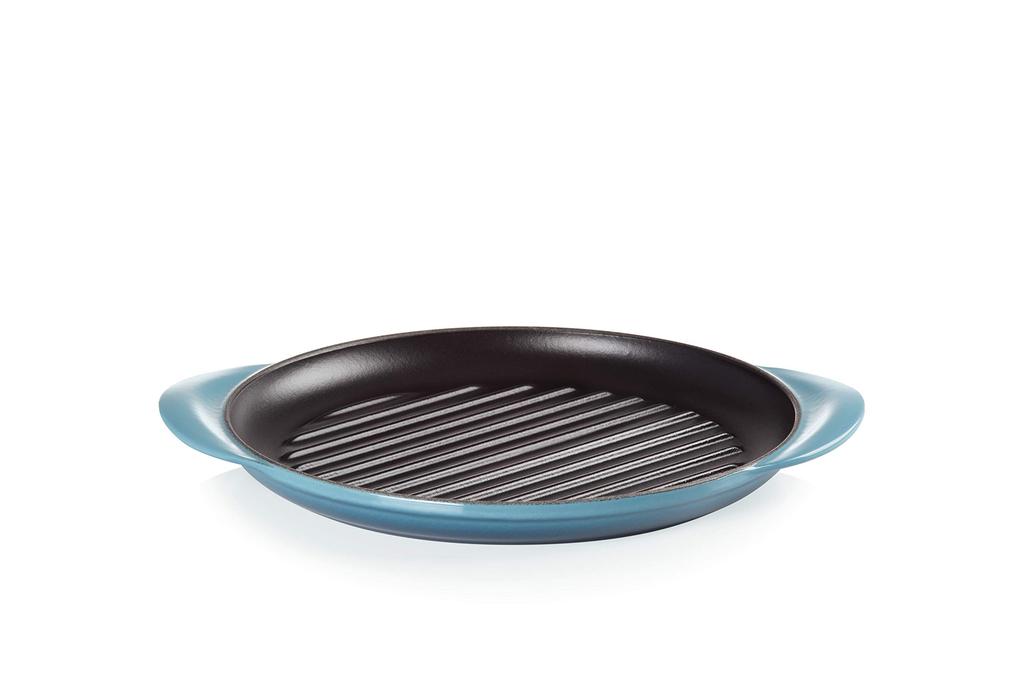 Le Creuset Signature Round Grill Cast Iron Enamel 25 Marine and Oven Compatible Japanese Pot, Cm, Blue, Gas, Induction, [Official Product]