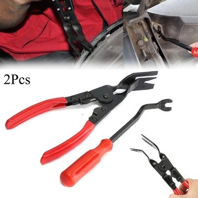 2Pcs Car Door Upholstery Remover Trim Clip Removal Pliers Pry Bar Combo Tool