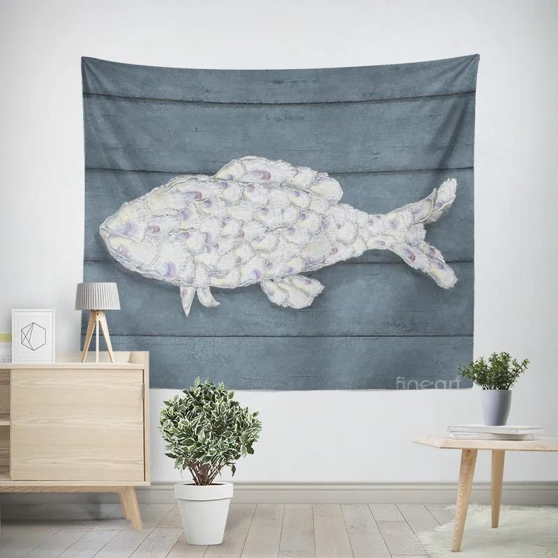 Office Living Room Tapestry Creative Starfish Turtle Pattern Hanging Cloth Home Wall Decoration Tapestry
