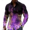 Camisas de manga larga con estampado de relámpagos para hombre, cárdigan informal, nuevas camisas de moda con botones para las fiestas