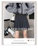 High-Waisted Woolen Pleated Grey Skirt - Autumn/Winter School Style JK Uniform Skirt