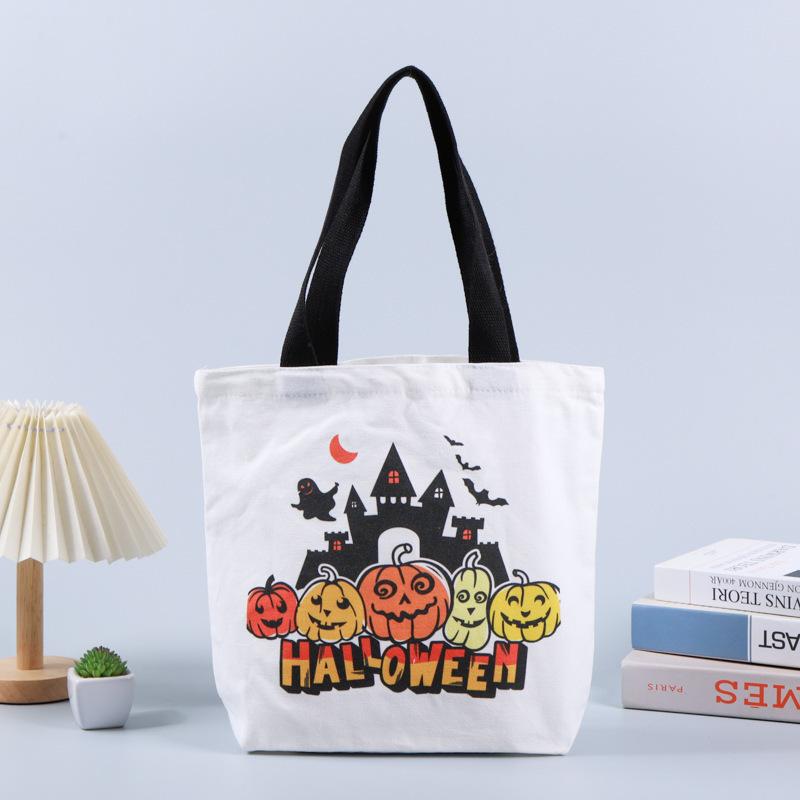 Cross-border halloween easter holiday party cotton bag christmas party ghost festival candy shopping bag canvas bag