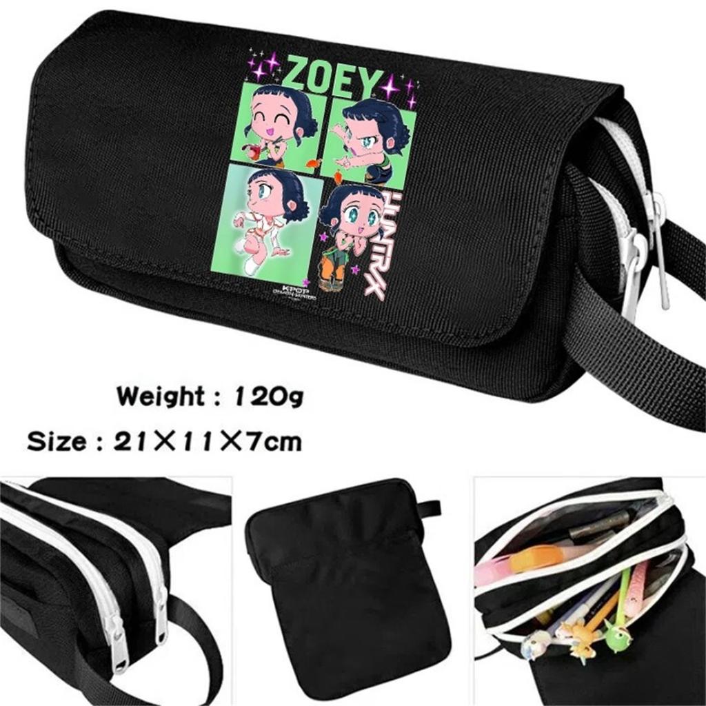Cartoon Print Large Capacity Double Layer Portable Pencil Bag, Stationery Bag For Primary And Secondary School Students