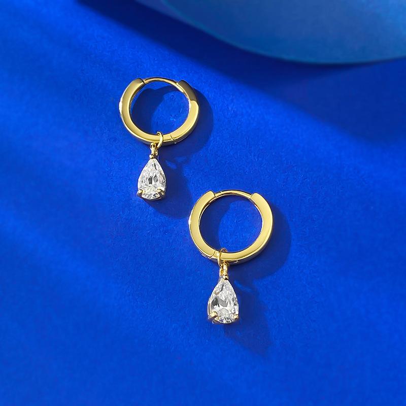 5 * 8 Pear-Shaped Small Diamond Earrings Ear Buckles