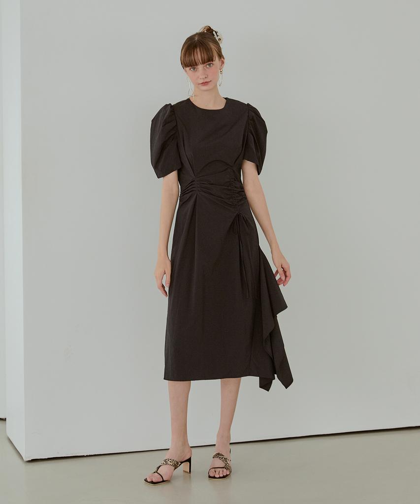 Etmont Pintuck String Dress, Black