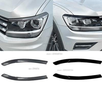 Voor Volkswagen Tiguan MK2 2017 2018 ABS Zwart Auto Koplamp Wenkbrauwen Koplamp Ooglid Cover Trim Auto Accessoires