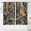 2 Stück, Tarnmuster waldgrüne Blätterzweige Vorhänge - halbverdunkelnd - geeignet für Wohnzimmer, Schlafzimmer, Küche, Heimdeko