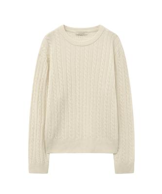 Siyajyu Sikn2153 Palette Wool Cable Knit_Cream