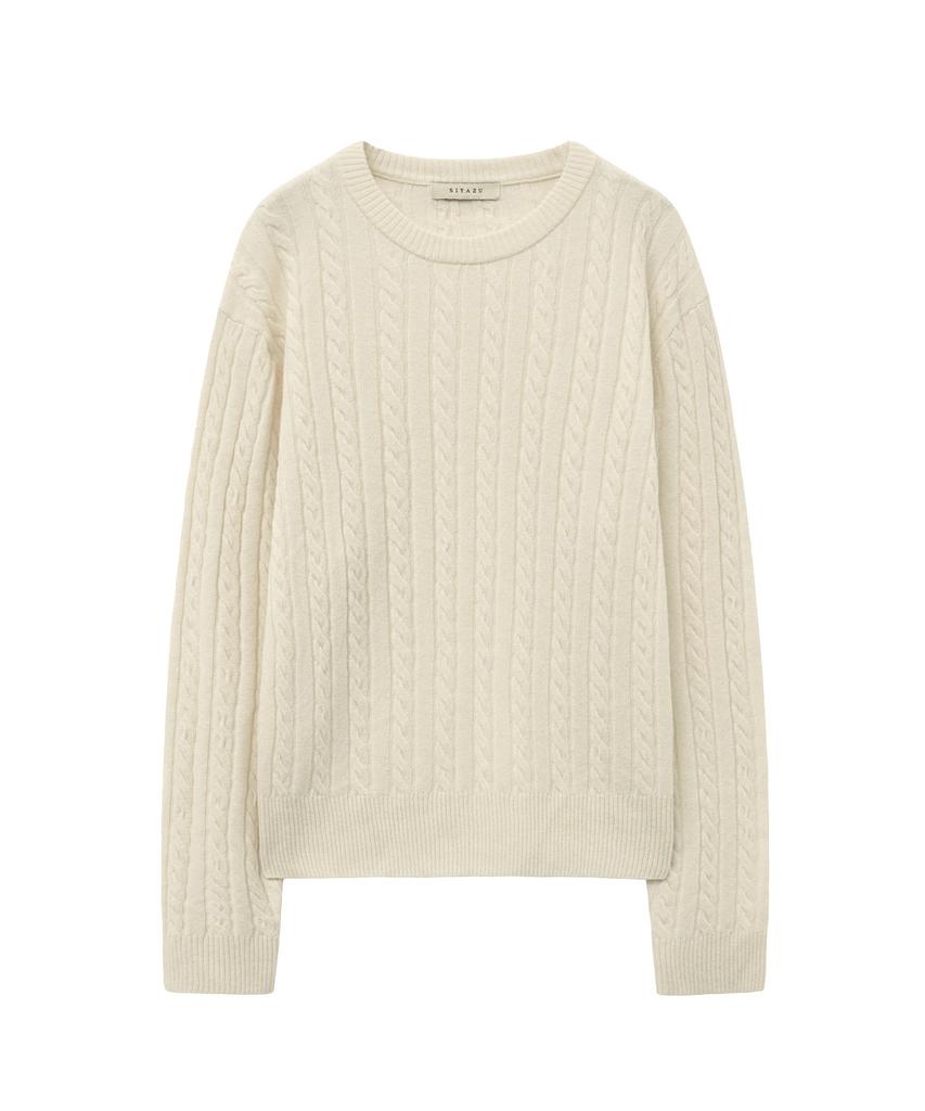Siyajyu Sikn2153 Palette Wool Cable Knit_Cream