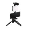 AY49 Mini Pocket Fill Light & Selfie Stand with LED Flash and Microphone Set