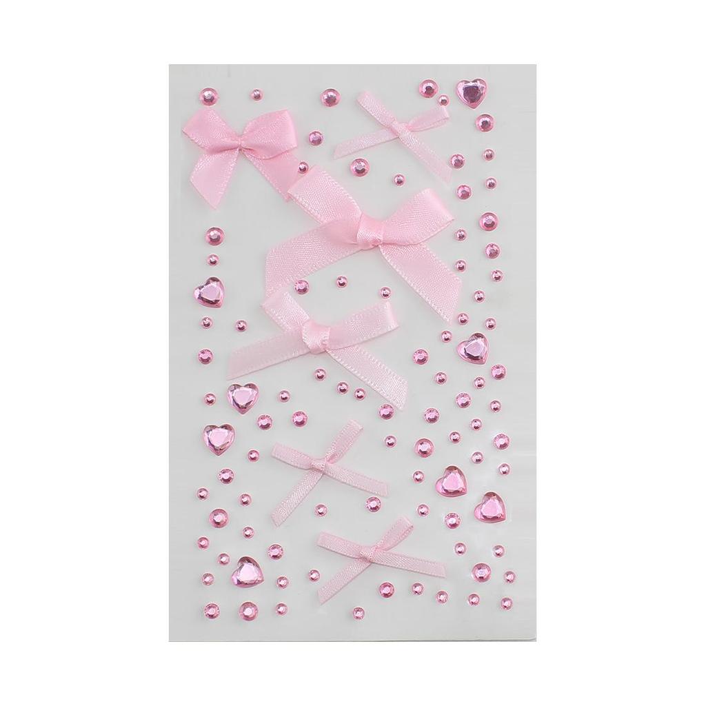 Valentine's Rhinestone and Organza Ribbon Face Stickers for Eye Makeup Decoration