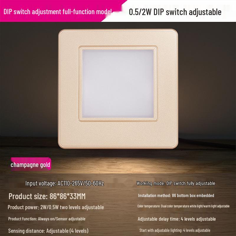 Adjustable 86 Type Recessed Radar Motion Sensor Stair and Aisle Light