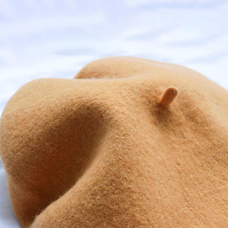 1Pc Wool Beret Soft Hat Ladie's Polyester Fiber Warm Women's Cute Autumn/Winter Vintage Cap