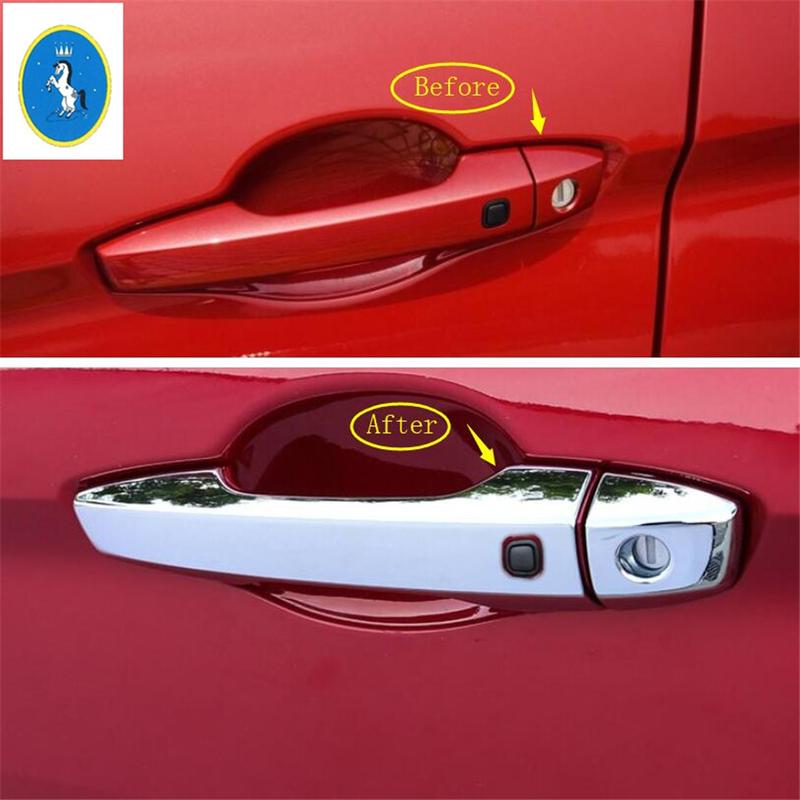 Car Door Pull Doorknob Handle Decor Protect Cap Cover Trim For Mitsubishi Eclipse Cross 2018 -  Chrome Exterior Accessories