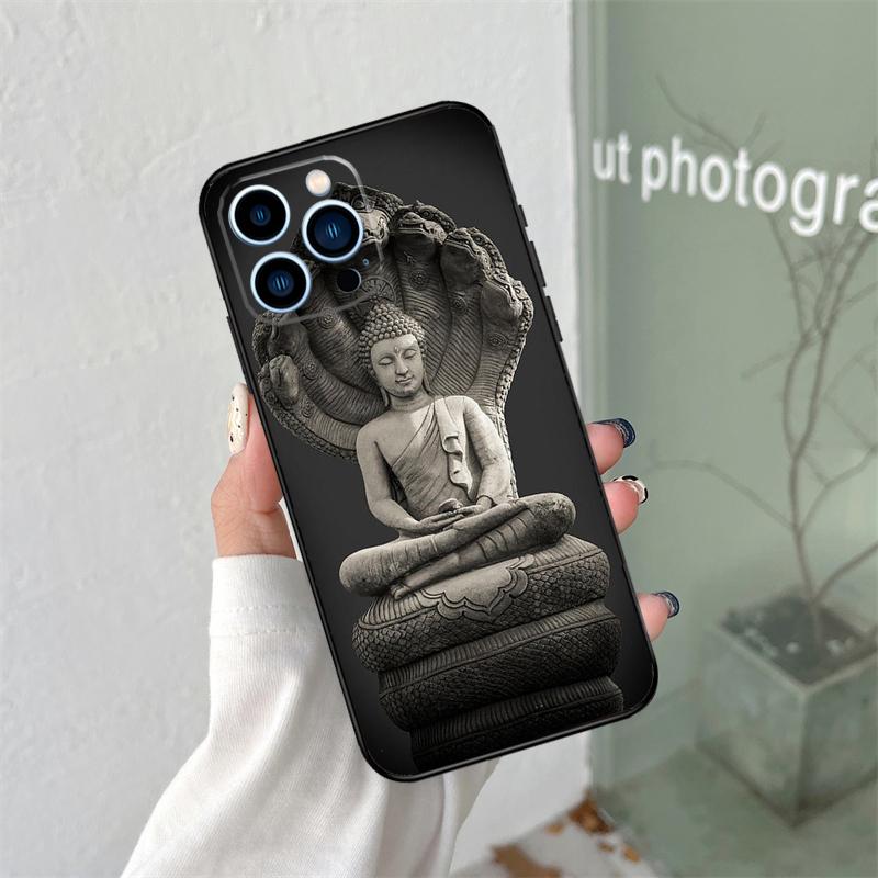 Gautama Buddha Silicone Soft Case For iPhone 17 Air 11 14 15 16 Pro Max 12 13 Mini 16e 16 Plus Back Cover