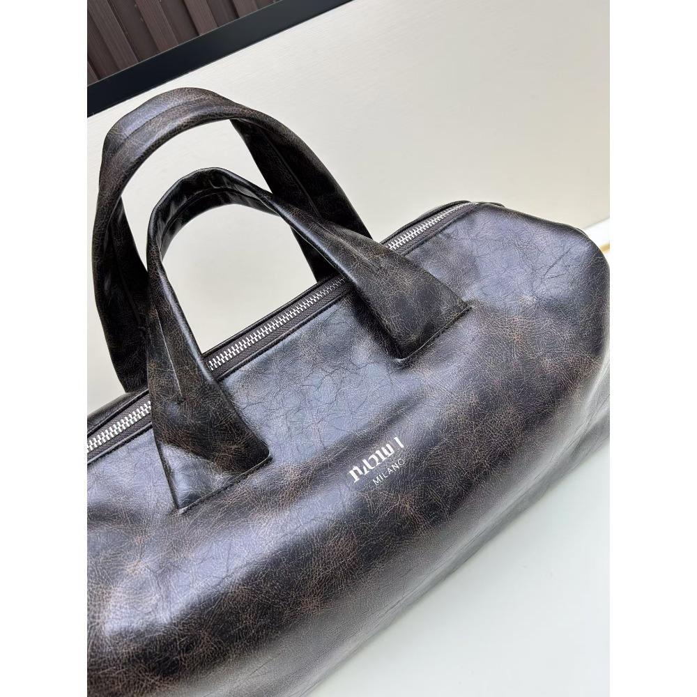 Přeshraniční nová retro taška BD z hovězí kůže první vrstvy s velkou kapacitou, pravá kůže, univerzální přenosná taška na polštář, velká taška pro dojíždění