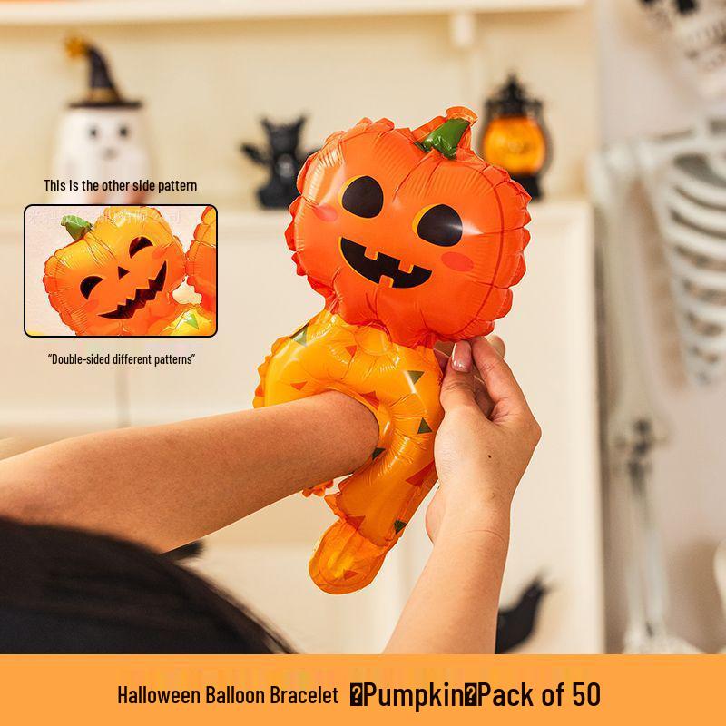 Halloween Pumpkin Lantern Decor: Costume Props, Balloons, Bracelets, Toys, Ghost Decorations for Kids & Kindergarten