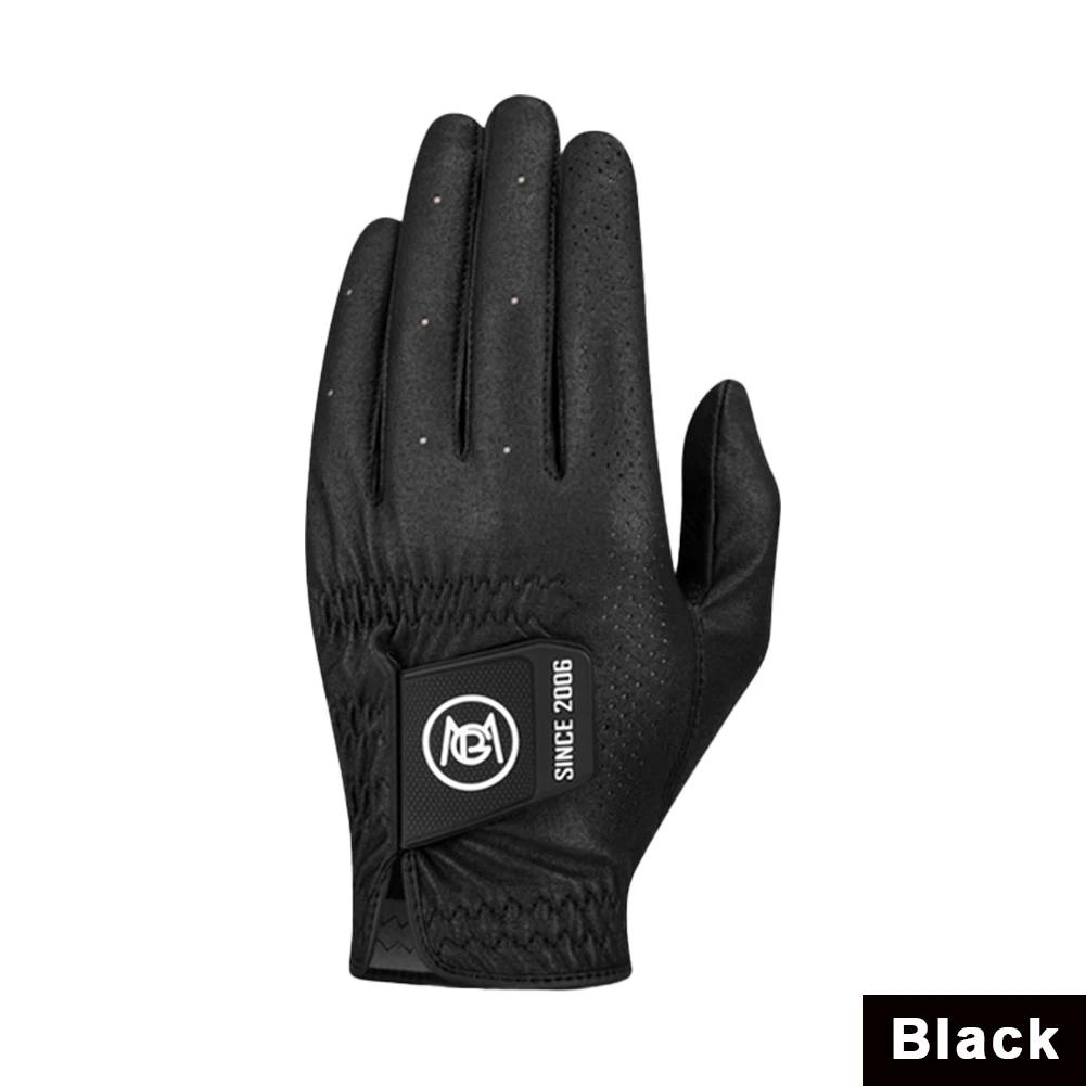 Men s Golf Left Hand Gloves  Anti-Slip Soft Ultra-fiber Cloth Breathable Wear-resistant Hook-and-Loop Fixed Golf Sports Gloves 25 чёрный