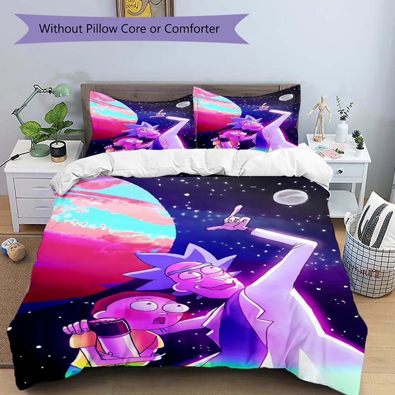 3pcs Rick and Morty Duvet Cover Set, 1 Duvet Cover + 2 Pillowcases (No Insert), High-Definition Print for All Seasons,Durable Yy251103012