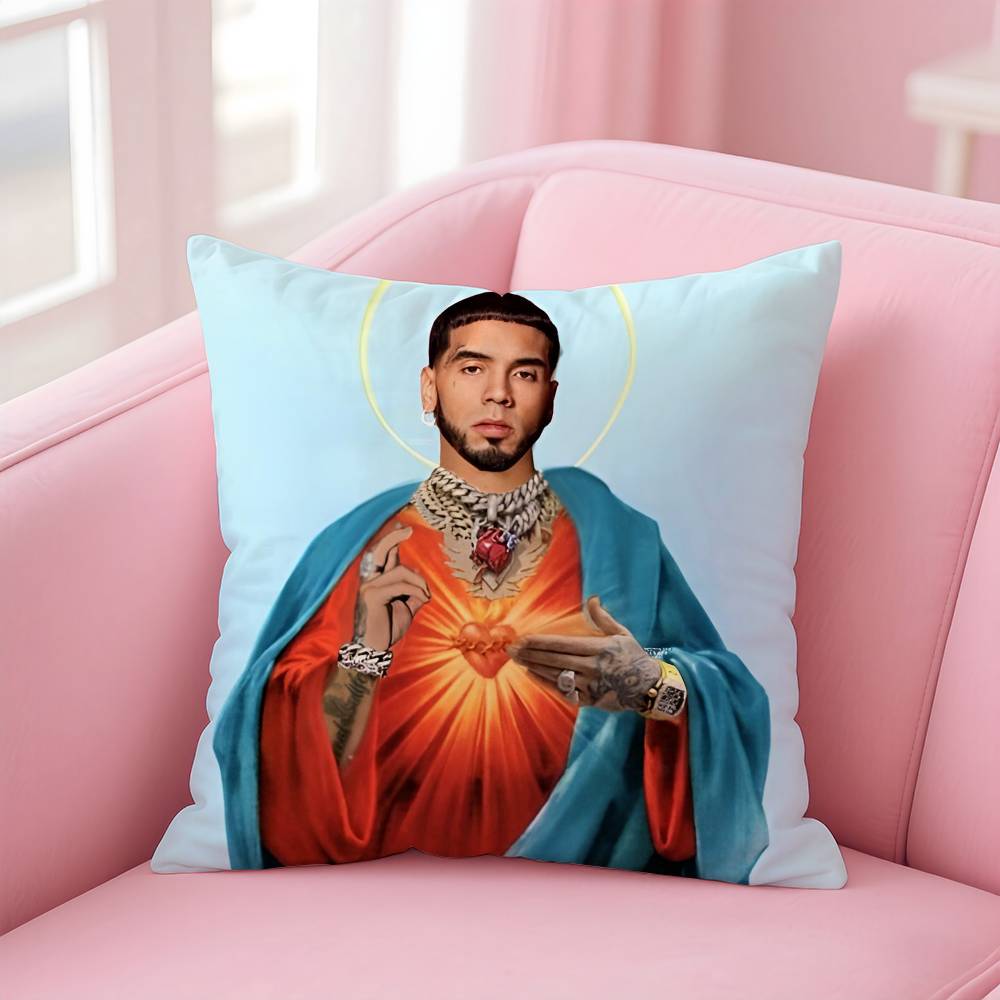 Rapper A-Anuel Aa Pillow Case Anti-Dustmite Pillowcase Invisible Zipper Silky Short Plush Sofa Cushion Cover