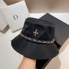 European Station Handmade Cross Chain Basin Hat Paris Tide Brand Acetate Bucket Hat Autumn Men'S And Women'S Casual Hat