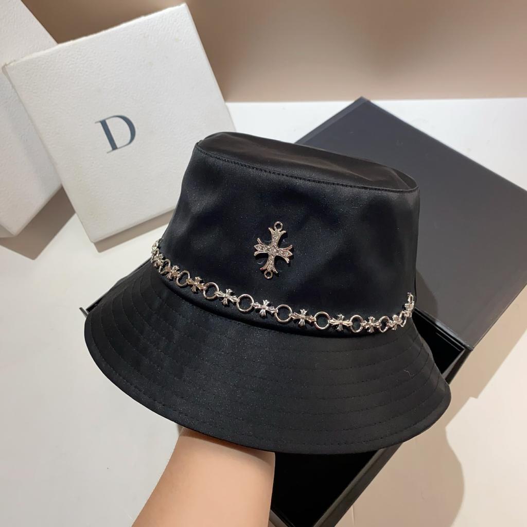 European Station Handmade Cross Chain Basin Hat Paris Tide Brand Acetate Bucket Hat Autumn Men'S And Women'S Casual Hat