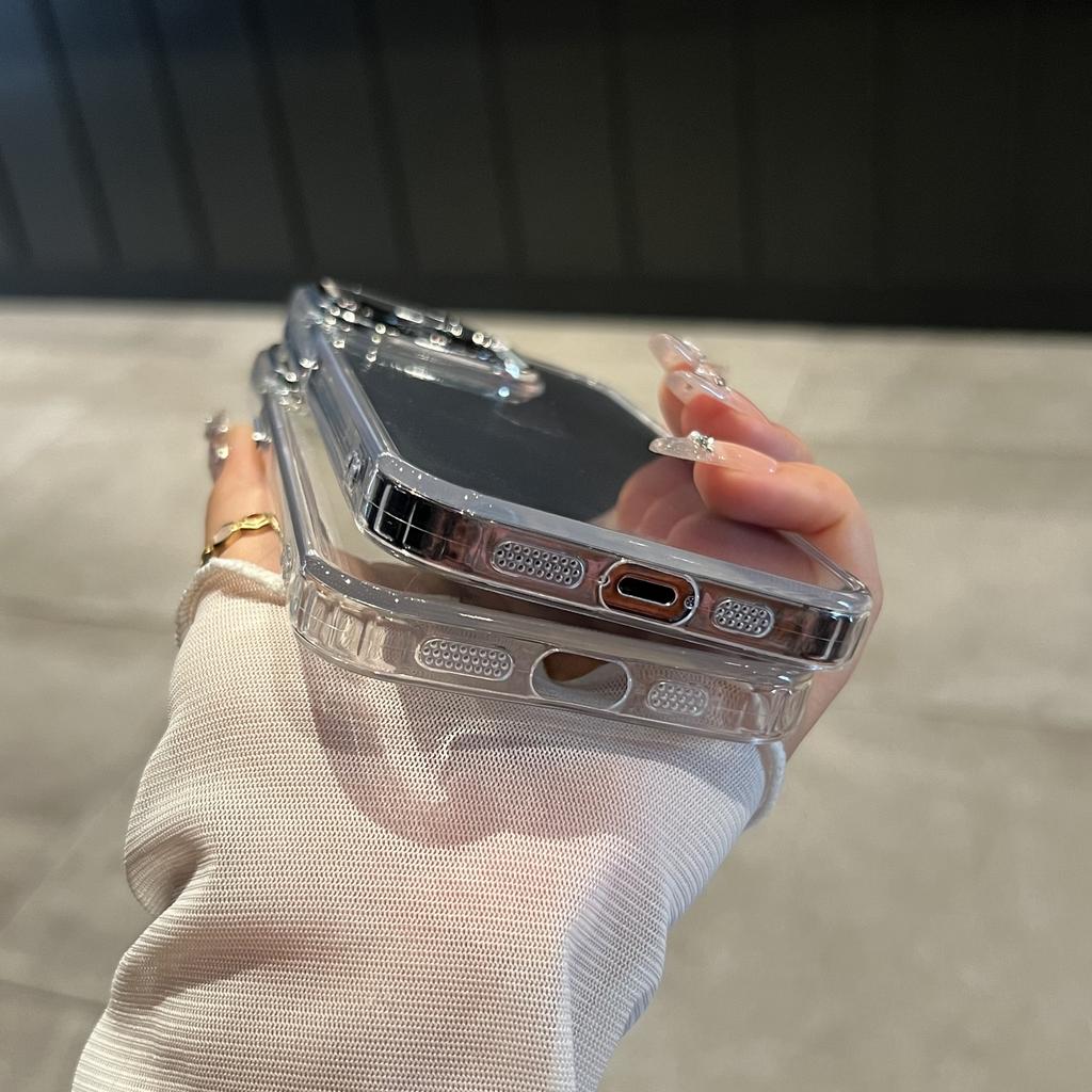 Luxury Transparent Phone Case For iPhone 17 Pro Max 16 15 14 12 11 13 Pro Max Shockpoof Bumper Crystal Clear Silicone Back Cover
