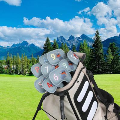 9 Parça Golf Kulübü Başlığı Sahte Deri Golf Wedge Demir Başlığı Golf Oyuncuları İçin Golf Kulübü Koruyucu Aksesuar