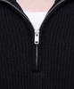 Musinsa Standard Relaxed Ribbed Half Zip Knit [Black]