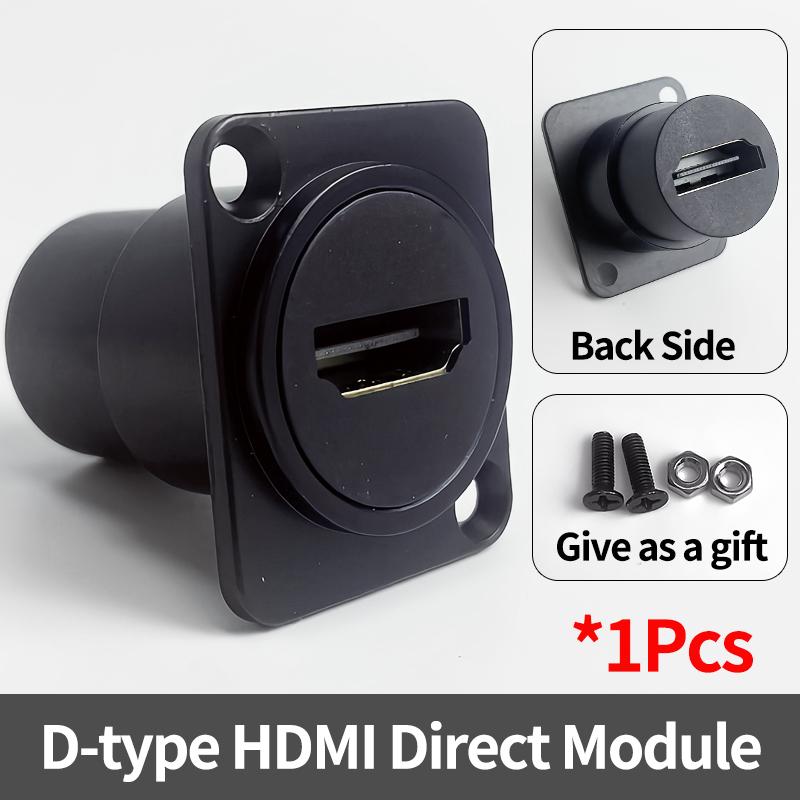 D-Type Panel Mount RJ45 Socket – CAT5e / CAT6 Ethernet Network Connector for Industrial Enclosure, Server Rack & Wall Box Wiring